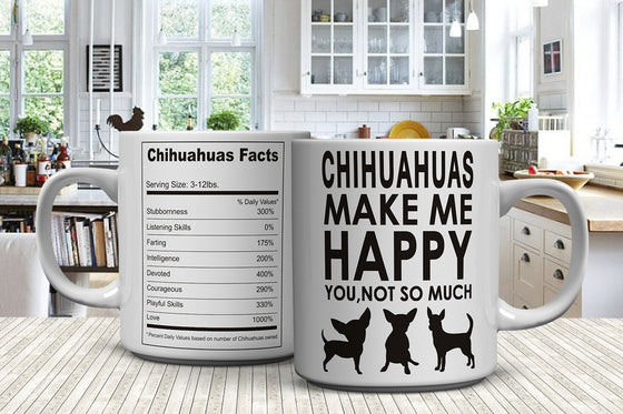 Chihuahuas Make Me Happy - You, Not So Much Mug Ingredients (FREE Shipping)