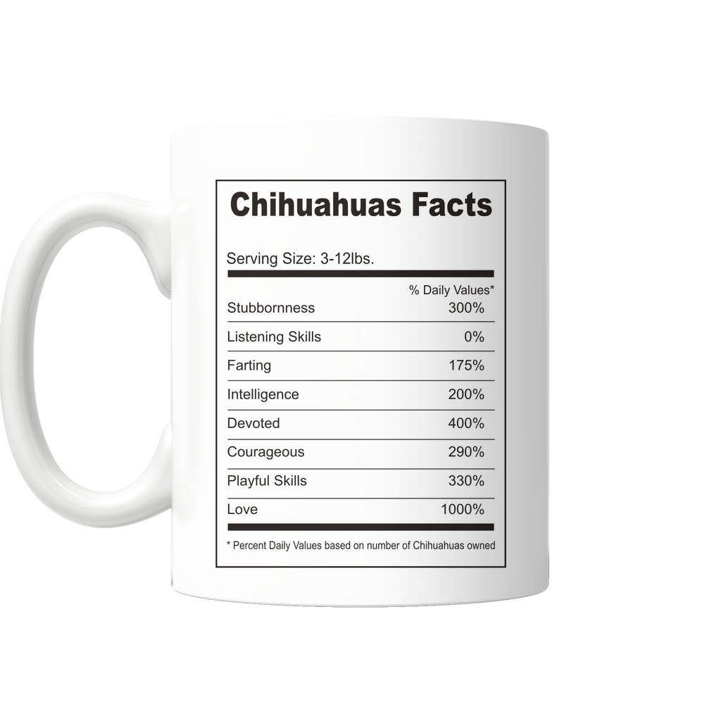 Chihuahuas Make Me Happy - You, Not So Much Mug Ingredients (FREE Shipping)