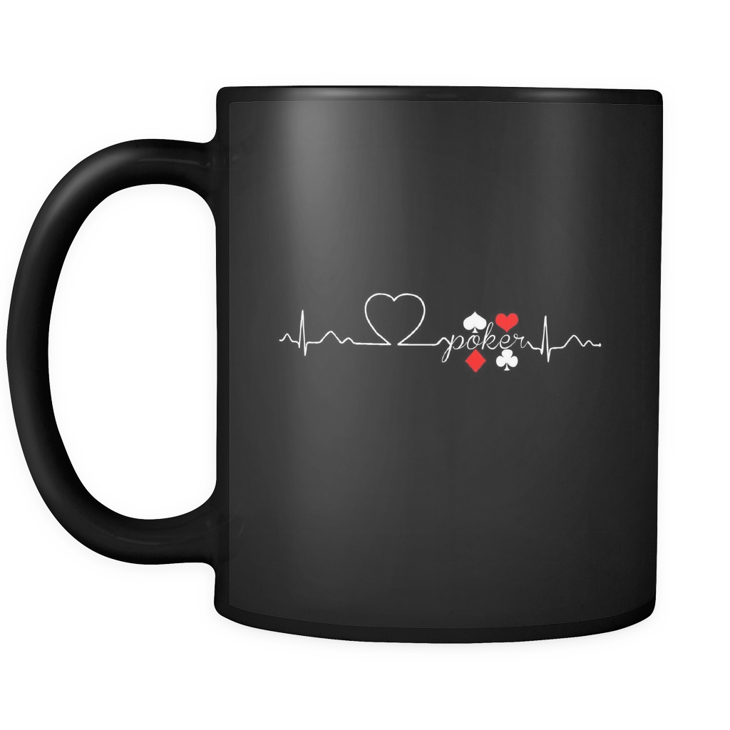 Poker Heartbeat - 11oz Black Coffee Mug