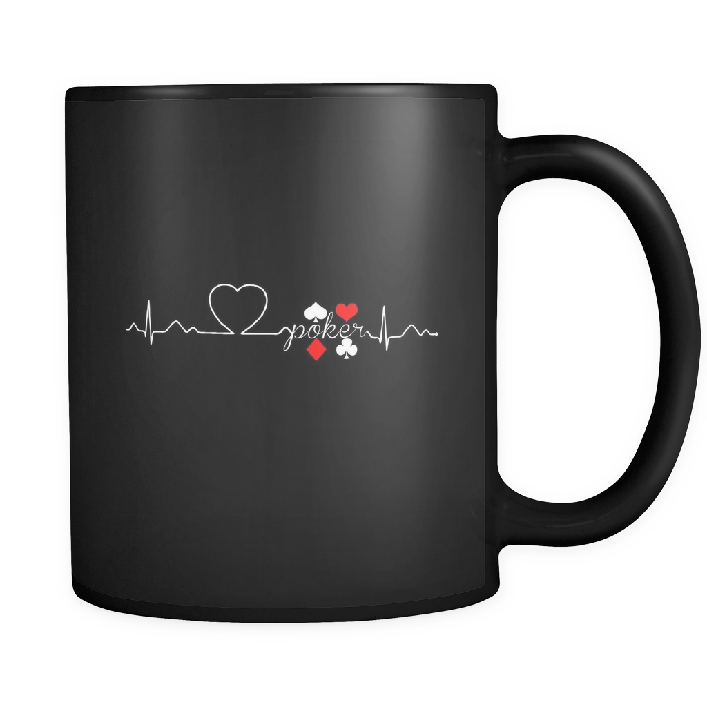 Poker Heartbeat - 11oz Black Coffee Mug