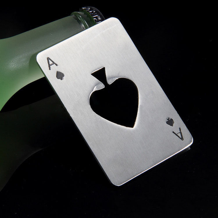 Portable Stainless Steel Poker Shaped Beer Bottle Opener Credit Cards Size For Wallet