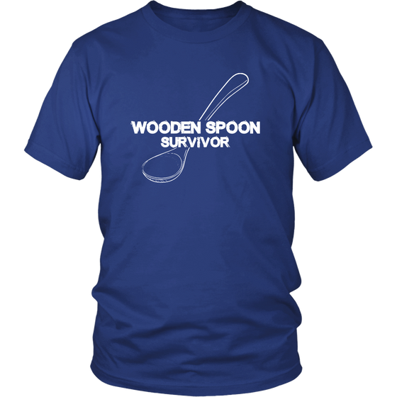 Wooden Spoon Survivor - White Lettering T-Shirts