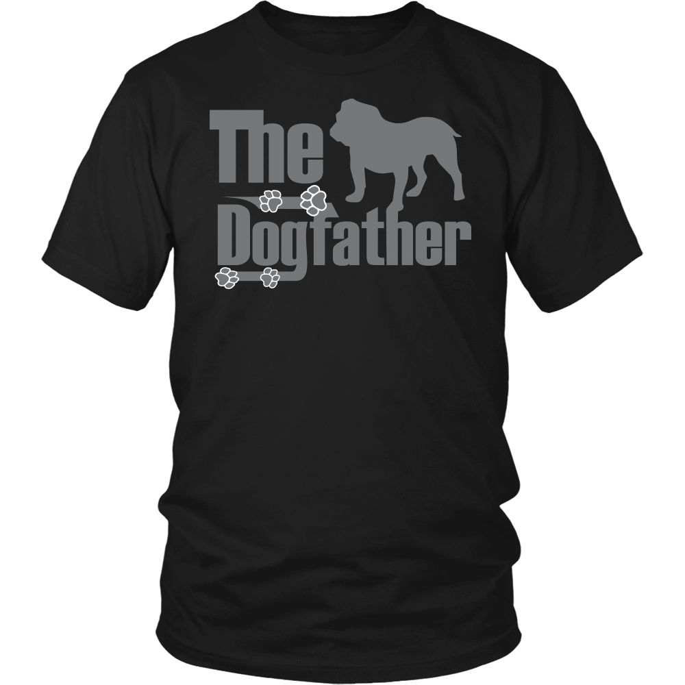 The Dogfather - Bulldog T-Shirt in Silver Writing